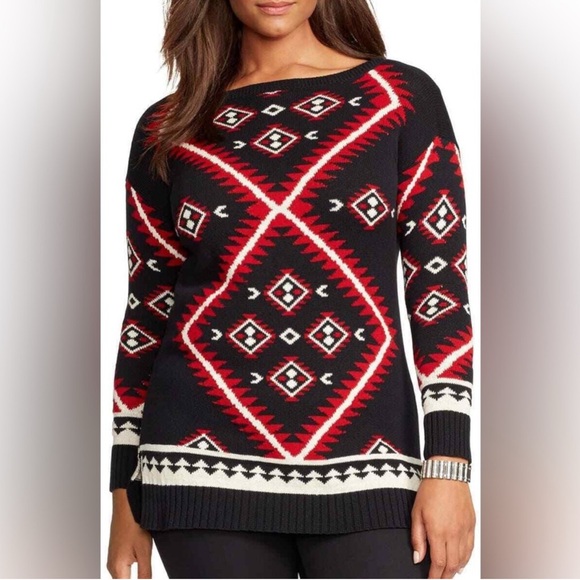 Lauren Ralph Lauren Sweaters - Lauren Ralph Lauren Black and Red Patterned Sweater